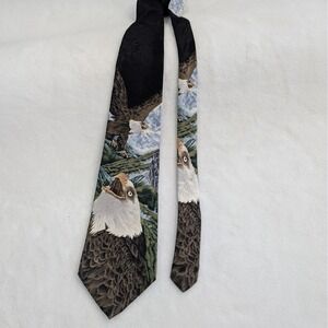 Silk Bald Eagle Necktie Tie Endangered Species USA Wildlife American Patriotic